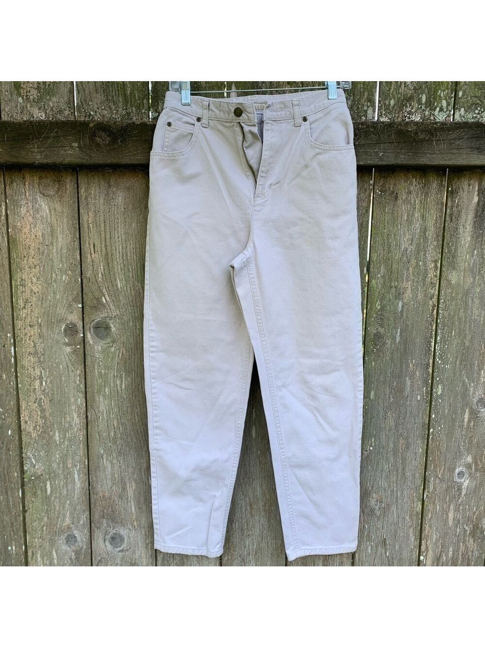 LIZ CLAIBORNE Lizwear cream mom classic straight leg denim petite jeans